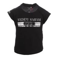 T-shirt Noir Fille Teddy Smith Trobo