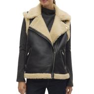 Veste Sans Manches Noir/Écru Femme Vero Moda Waistcoat