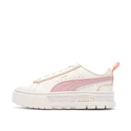Baskets Blanches/Roses Fille Puma Mayze pas cher