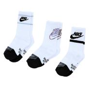 3x Paires de Chaussettes Blanches/Noires Garçon Nike Crew pas cher