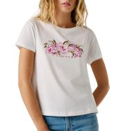 T-Shirt Blanc/Rose Femme Pepe jeans Pjl L Nd