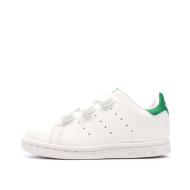 Baskets Blanches/Vertes Garçon/Fille Adidas Stan Smith pas cher