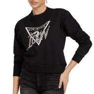 Sweat Noir Femme Guess Icon pas cher