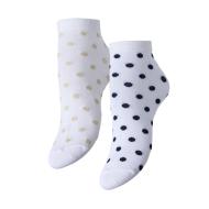 X2 Paires de Chaussettes Blanches/Pois Femme Pieces Claura pas cher