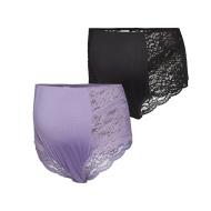 x2 Culottes de Grossesse Violette/Noir Femme Mamalicious Senia pas cher