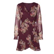 Robe Bordeaux à fleurs Femme Vero Moda Marya pas cher
