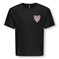 T-Shirt Noir Fille Kids ONLY Sille Amor Life