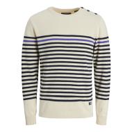 Pull Beige/Marine Homme Jack & Jones Robson pas cher