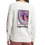 T-shirt Manches Longues Blanc Femme Superdry Vintage 90s vue 2