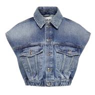 Veste en Jean Bleu Femme Only Waistcoat pas cher