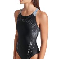 Women's black swimming costume Arena Spider Web affordable