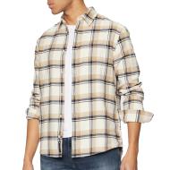 Chemise Beige/Marine Homme Tommy Hilfiger Flanne pas cher