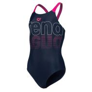 Maillot de bain 1 pièce Marine/Rose Fille Arena Graphic pas cher