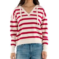 Pull Écru/Rouge Femme Morgan Ballo