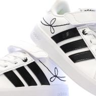 Baskets Blanc/Noir Enfant Adidas Grand Court vue 7