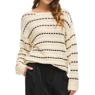 Pull Beige/Noir Femme Vila Marian pas cher