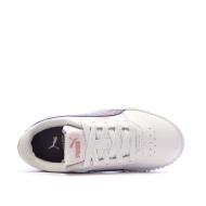 Baskets Blanc/Rose Fille Puma Carina vue 4