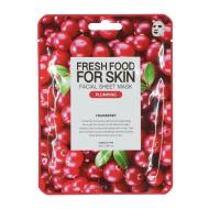 Masque en tissu à la cranberry repulpant Fresh Food Farm Skin