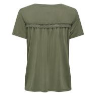 T-Shirt Kaki Femme Only Free Life vue 2