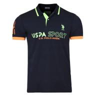 Polo Noir/Orange Homme US Polo ASSN RAMS