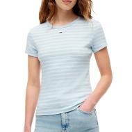 T-shirt Blanc/Bleu Femme Tommy Hilfiger Slim