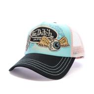 Casquette Turquoise/Noir Homme Von Dutch PATCHES pas cher