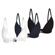 x3 Soutien-Gorge Noir/Blanc Femme Tommy Hilfiger Triangle pas cher