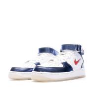 Baskets Blanches/Bleu Mixte Nike Air Force 1 Mid vue 6