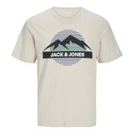 T-Shirt Beige Homme Jack & Jones Peak Neck