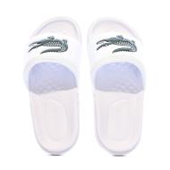 Claquettes Blanches Lacoste Serve Slide Dual vue 3