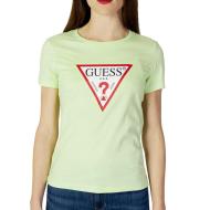 T-shirt Vert Pale Femme Guess Original pas cher