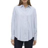 Chemise Blanche/Bleu Femme Vero Moda Nora