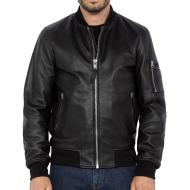 Blouson cuir Noir Homme Schott LCBOMBA pas cher