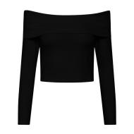 T-Shirt Manches Longues Noir Femme Pieces Lenda