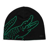 Bonnet Noir/Vert Homme Lacoste Broderie