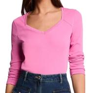 T-Shirt Manches Longues Rose Femme Morgan TRESOR pas cher