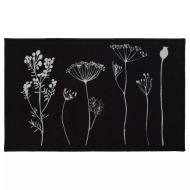 Tapis Imprimé Noir Luance 50x80cm Herbier pas cher