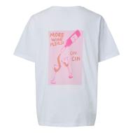 T-Shirt Blanc/Rose Femme Pieces Fasty vue 2