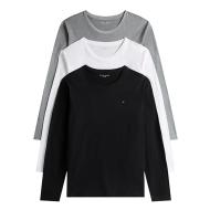 Lot de 3 T-Shirts manches longues Noir/Blanc/Gris Homme Tommy Hilfiger UM0UM03022 pas cher