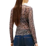 T-shirt Marron Léopard Femme Tommy Hilfiger Tjw Slim Aop vue 2