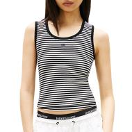 Woman's white/black tank top Tommy Hilfiger Essential BDS affordable