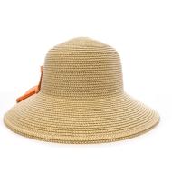 Chapeau de Paille Orange Femme Via Lorenzo Bohème vue 2