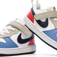 Baskets Blanc/Beige/Bleu Enfant Nike Court Borough Low Recraf vue 7