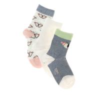 3x Paires de Chaussettes Blanc/Rose/Vert à Motifs Fille Dim Fantaisie pas cher