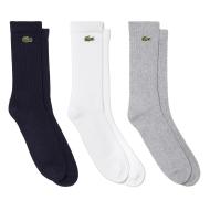 X3 Paires de Chaussettes Blanc/Gris/Noir Homme Lacoste RA4182 pas cher