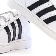 Basket Blanches/Noires Garçon Adidas Superstar vue 7