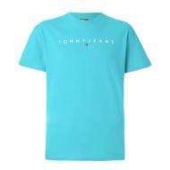 T-Shirt Turquoise Homme Tommy Hilfiger Reg Linear