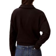 Sudadera Calvin Klein Jeans French Terry Negro Mujer ver 2