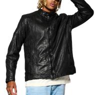Veste en Cuir Noire Homme Kaporal BEN pas cher
