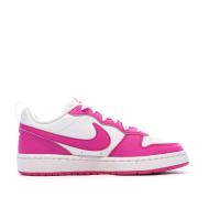 Baskets Blanches/Roses Fille Nike Court Borough vue 2